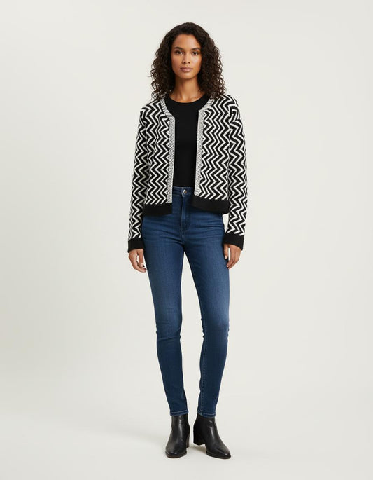 Cardigan Court En Maille Jacquard - Taille M/38