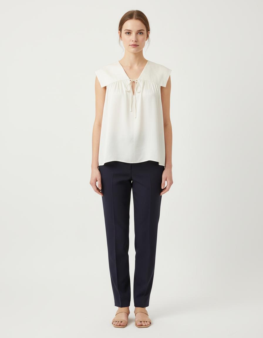 Top En Satin À Col Marin - Taille S/36