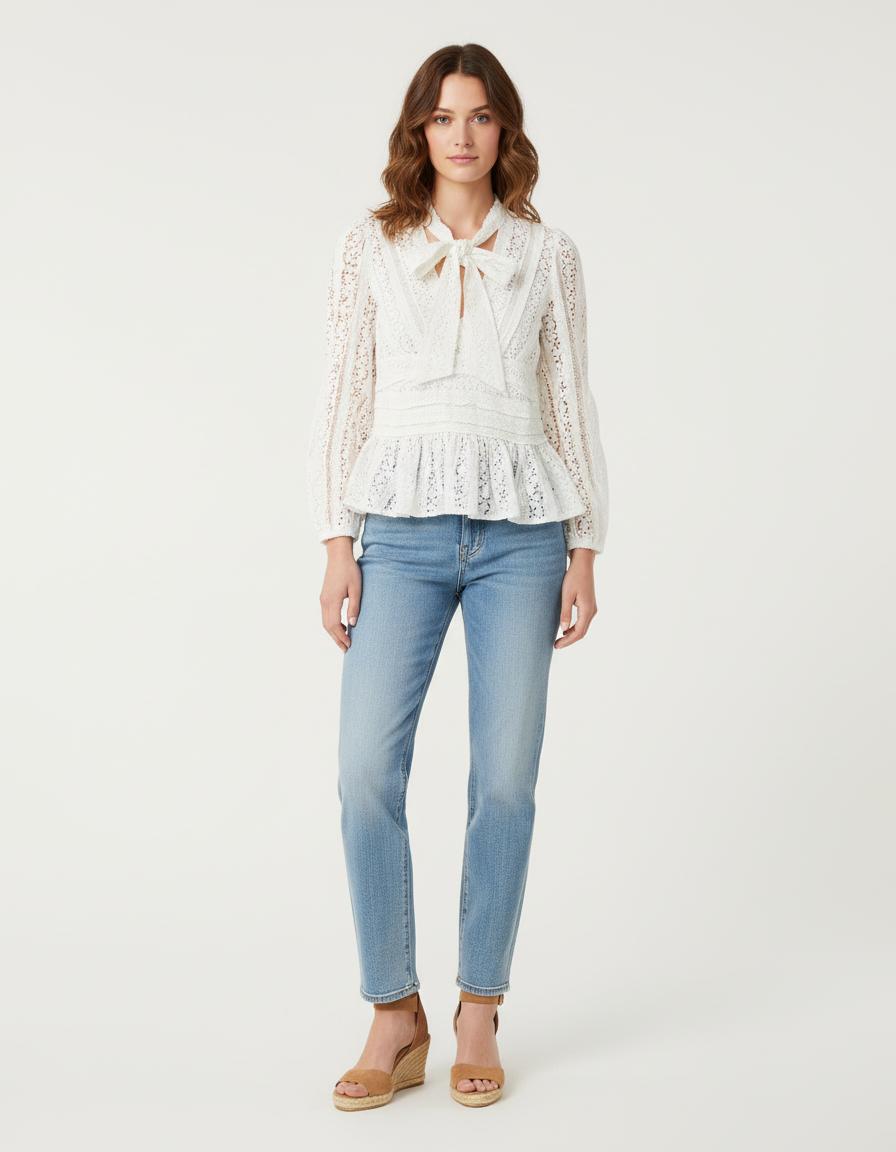 Top Brodé Avec Liens - Taille S/36