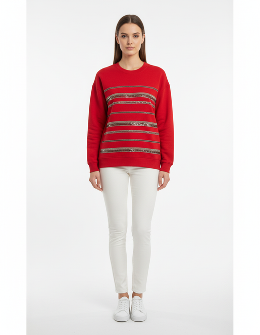 Sweat rouge avec détails - Taille M/38