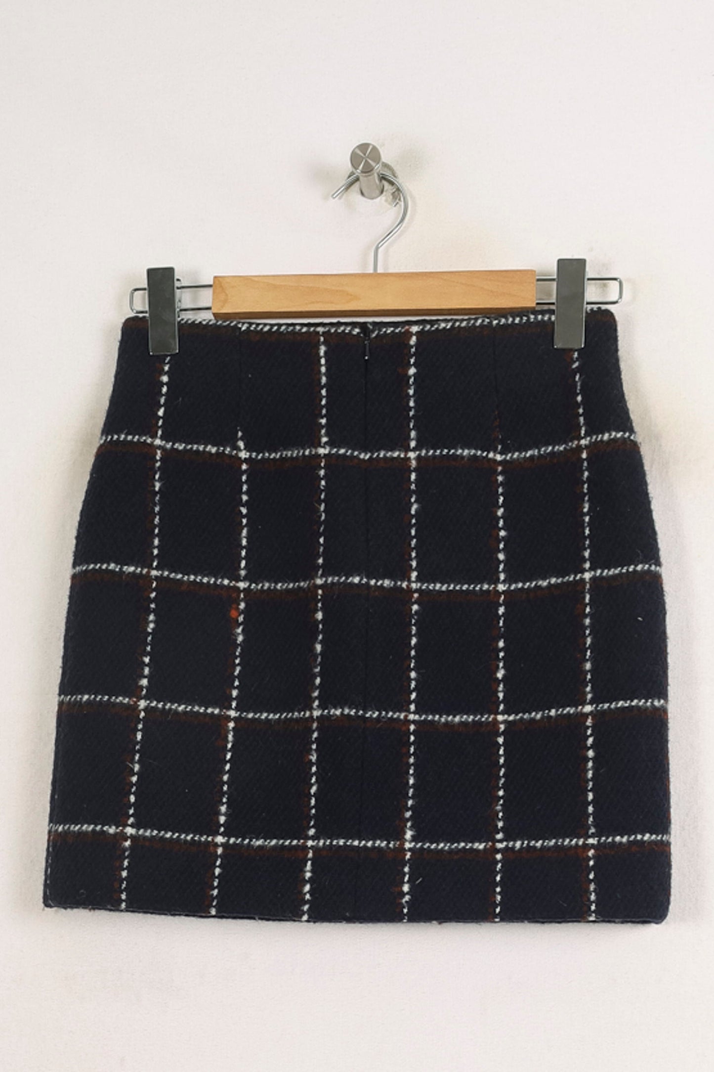 Jupe Courte Bleue à Carreaux Blancs - Taille XS/34