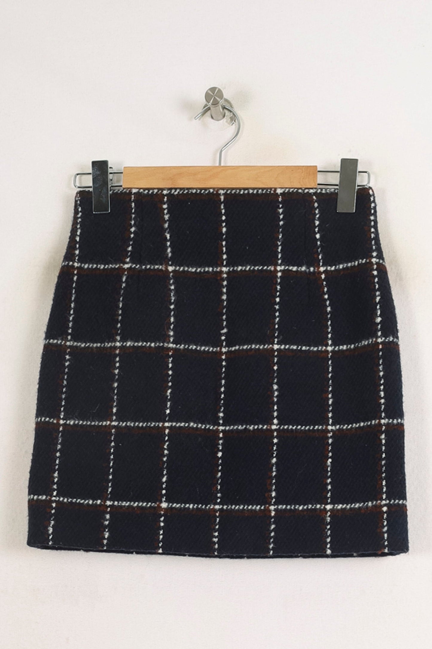 Jupe Courte Bleue à Carreaux Blancs - Taille XS/34