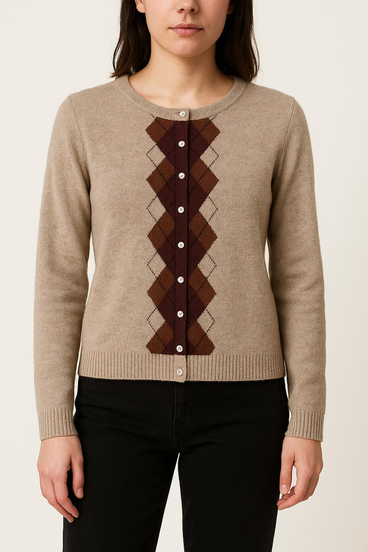 Cardigan Beige et Marron - Taille M/38