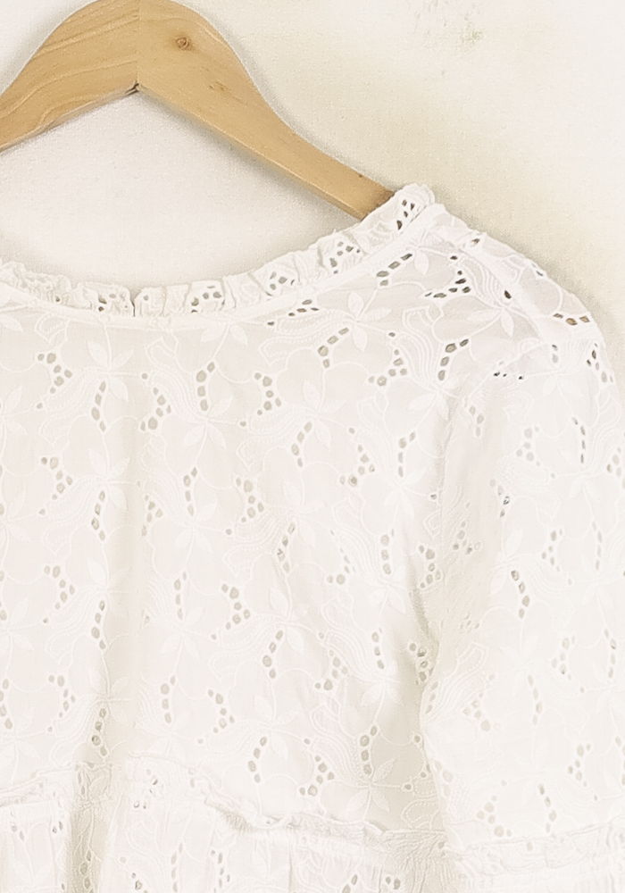 Blouse Brodée Blanche - Taille S/36