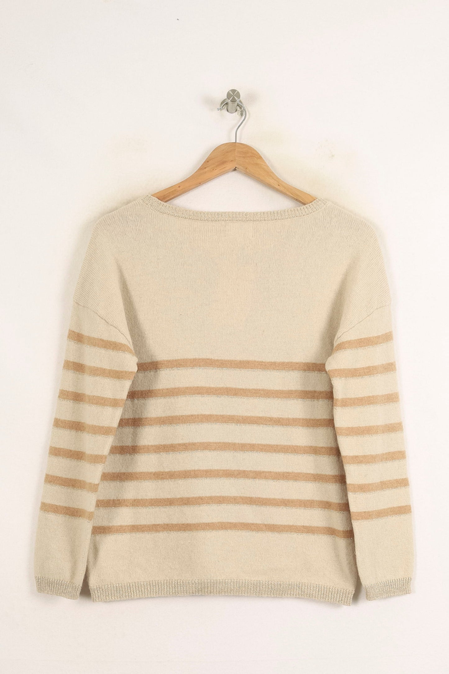 Pull Rayé Beige et Marron - Taille L/40