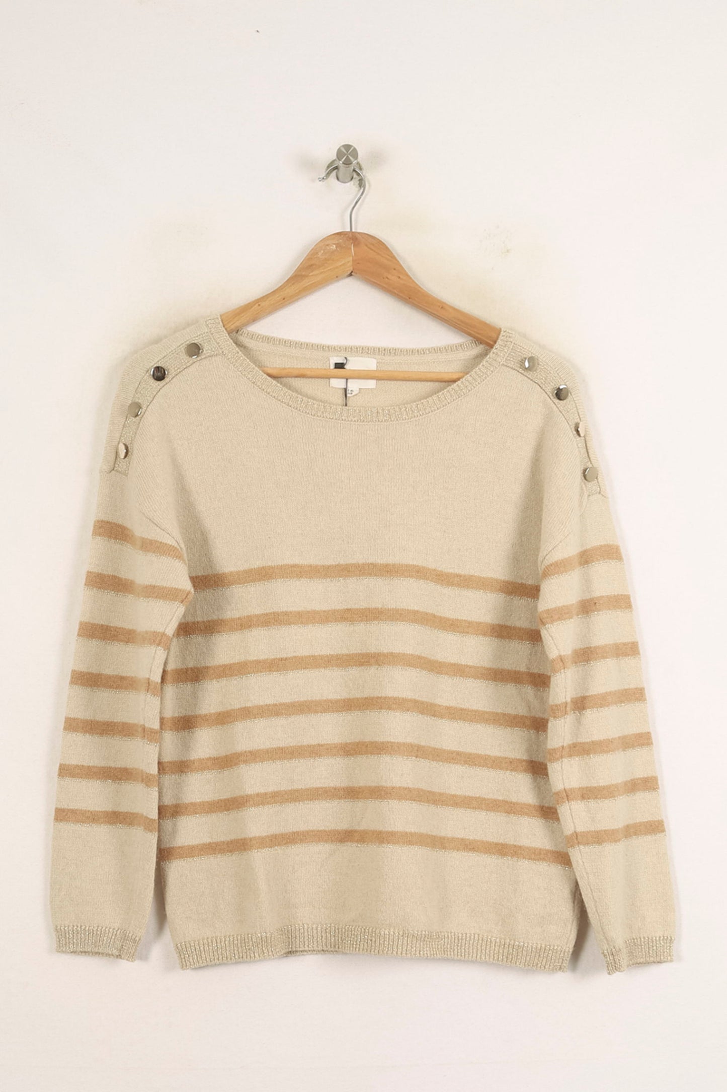 Pull Rayé Beige et Marron - Taille L/40