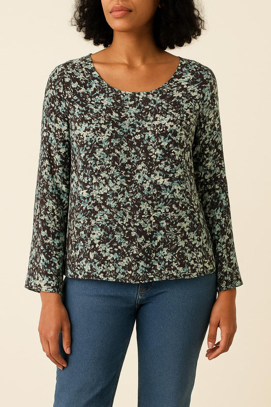 Blouse Bleue et Noire - Taille M/38