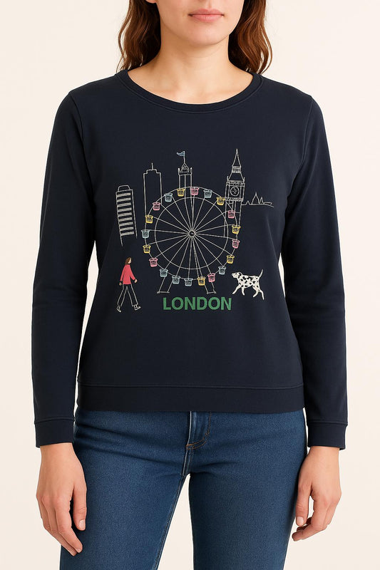 Sweat-shirt Bleu et Multicolore - Taille M/38