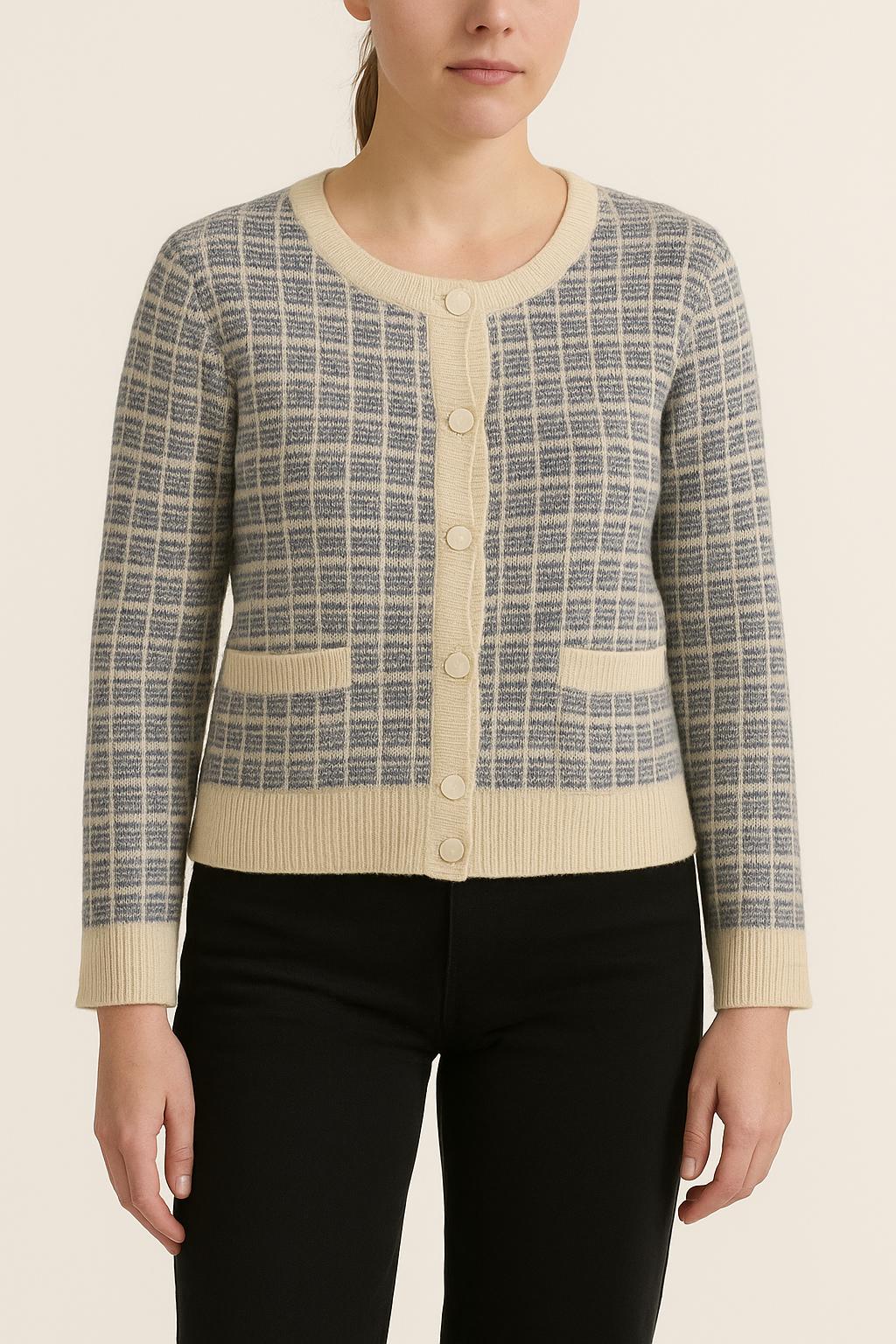 Cardigan bleu et beige - Taille M/38