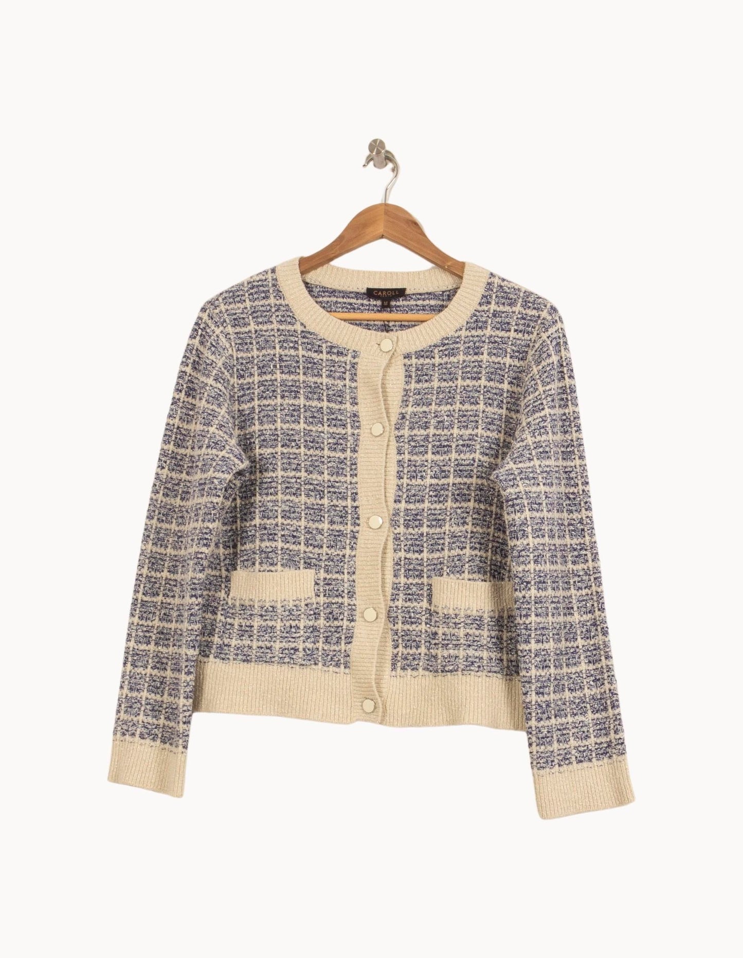 Cardigan bleu et beige - Taille M/38