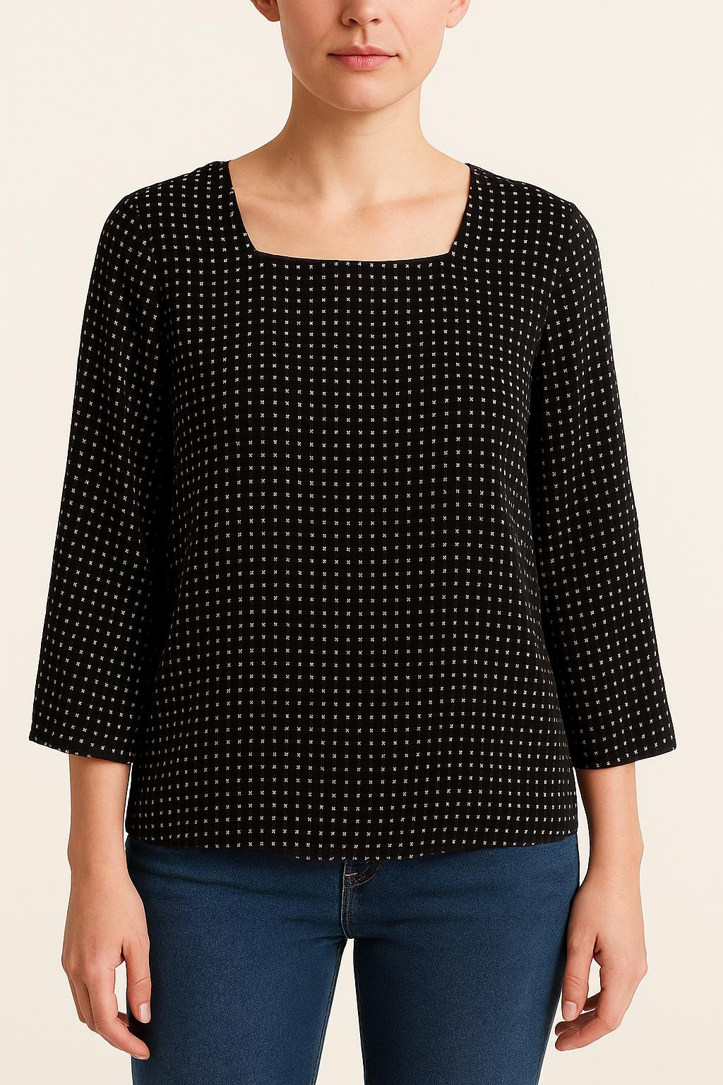 Blouse Noire et Blanche - Taille M/38