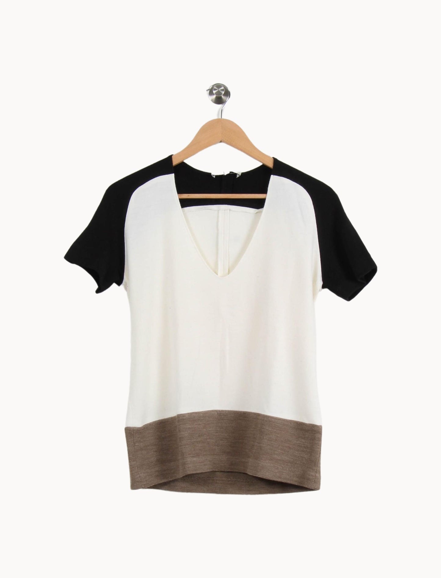 Blouse Noire Blanche et Beige - Taille M/38