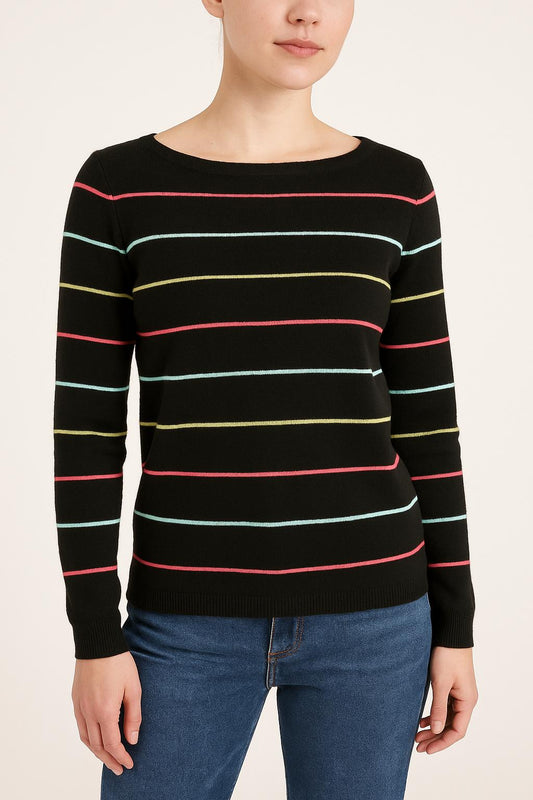 Pull noir rayé - Taille S/36