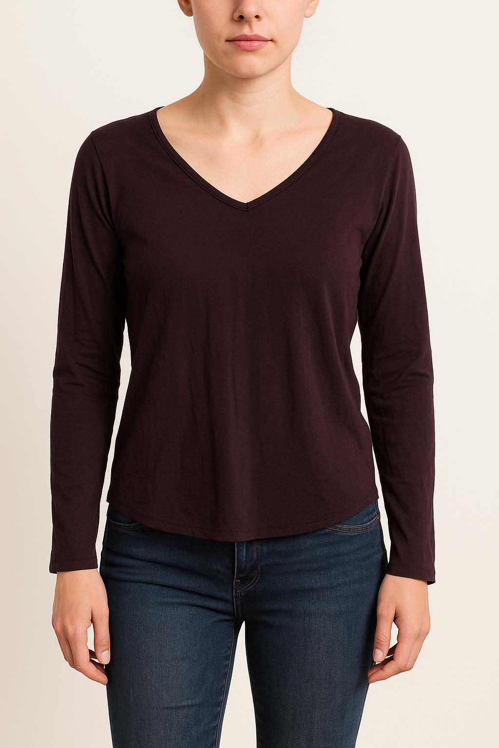 Tee-shirt Manches Longues Bordeaux - Taille M/38