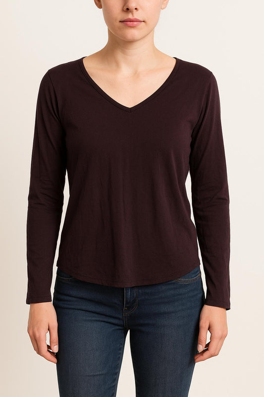 Tee-shirt Manches Longues Bordeaux - Taille M/38