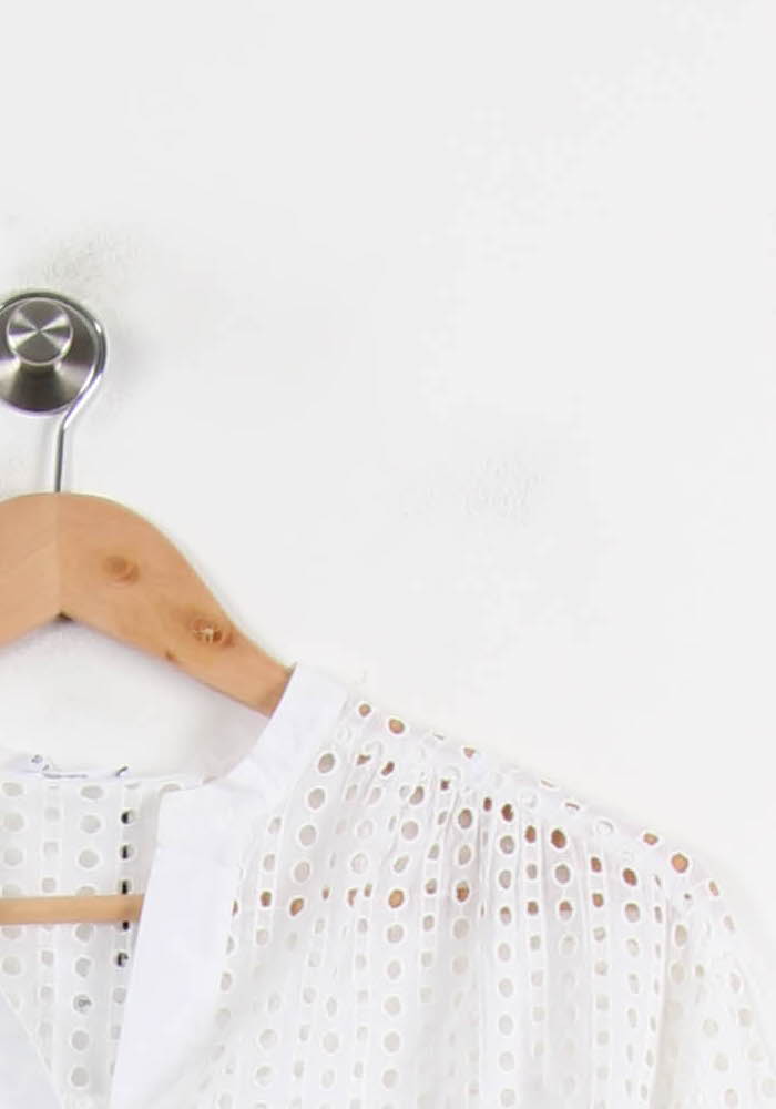 Blouse Brodée Blanche - Taille XS/34