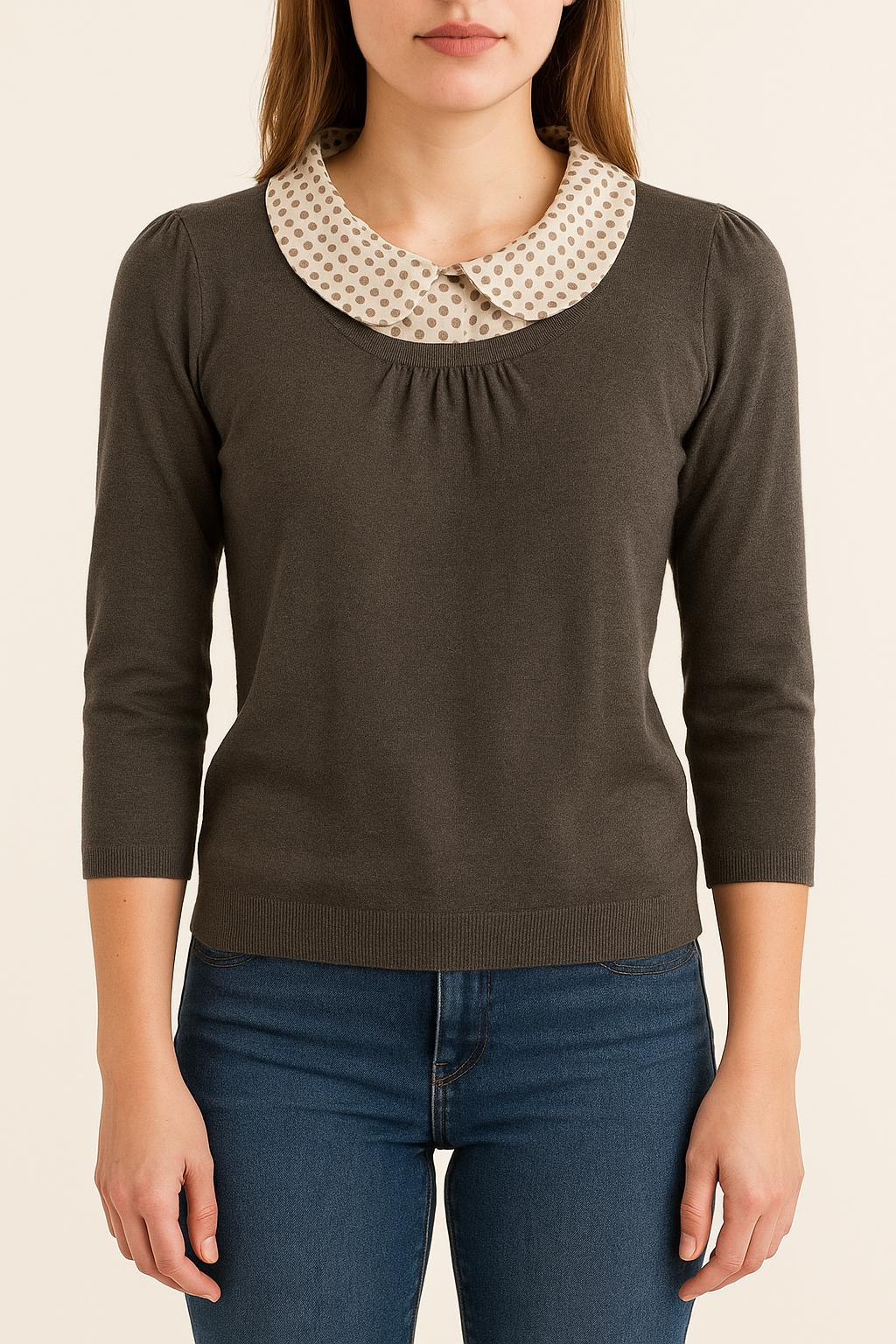 Pull Gris et Blanc - Taille S/36