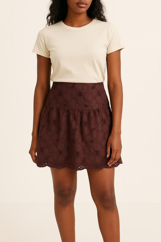 Jupe Courte Marron - Taille S/36