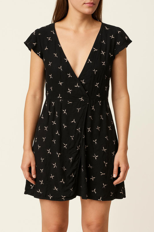 Robe noire à motifs - Taille XS/34