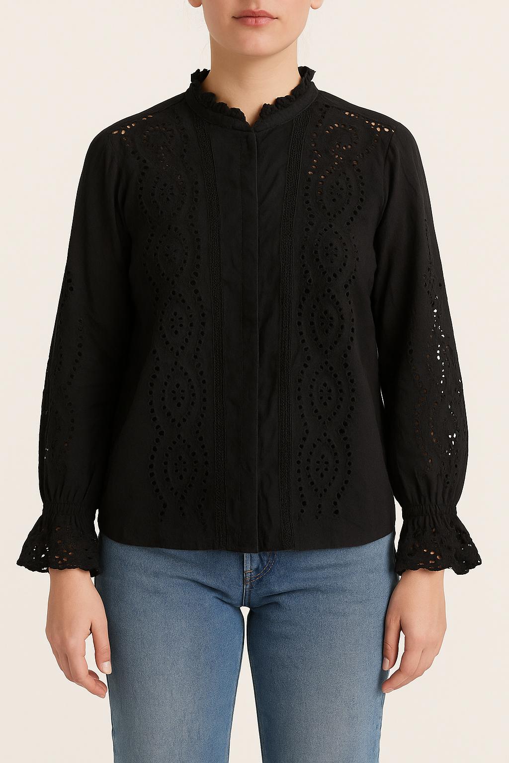 Chemise noire brodée - Taille XL/42