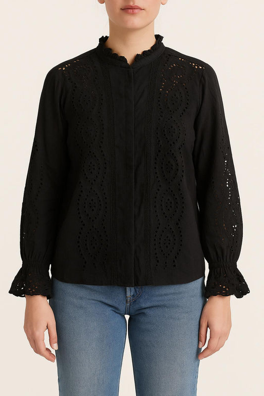 Chemise noire brodée - Taille XL/42