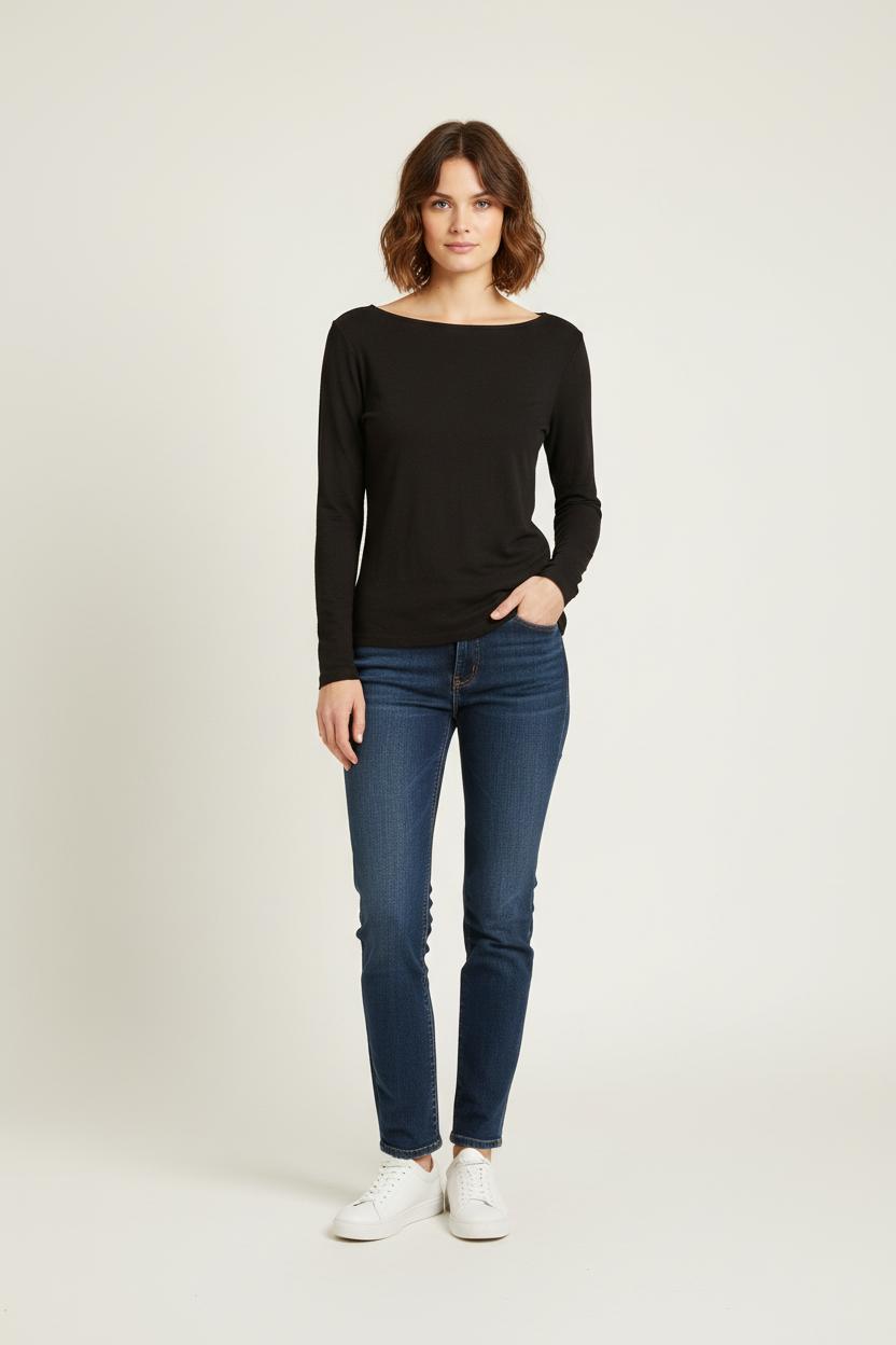 T-shirt Manches Longues Noir - Taille XS/34