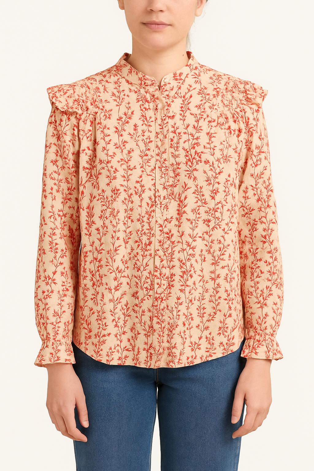 Blouse Écrue et Rouge - Taille L/40