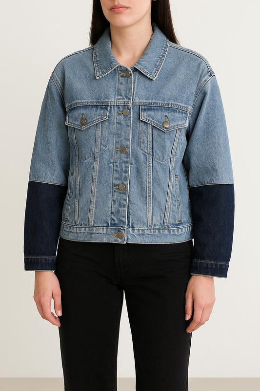 Veste en Jean Bleu et Bleu Foncé - Taille M/38