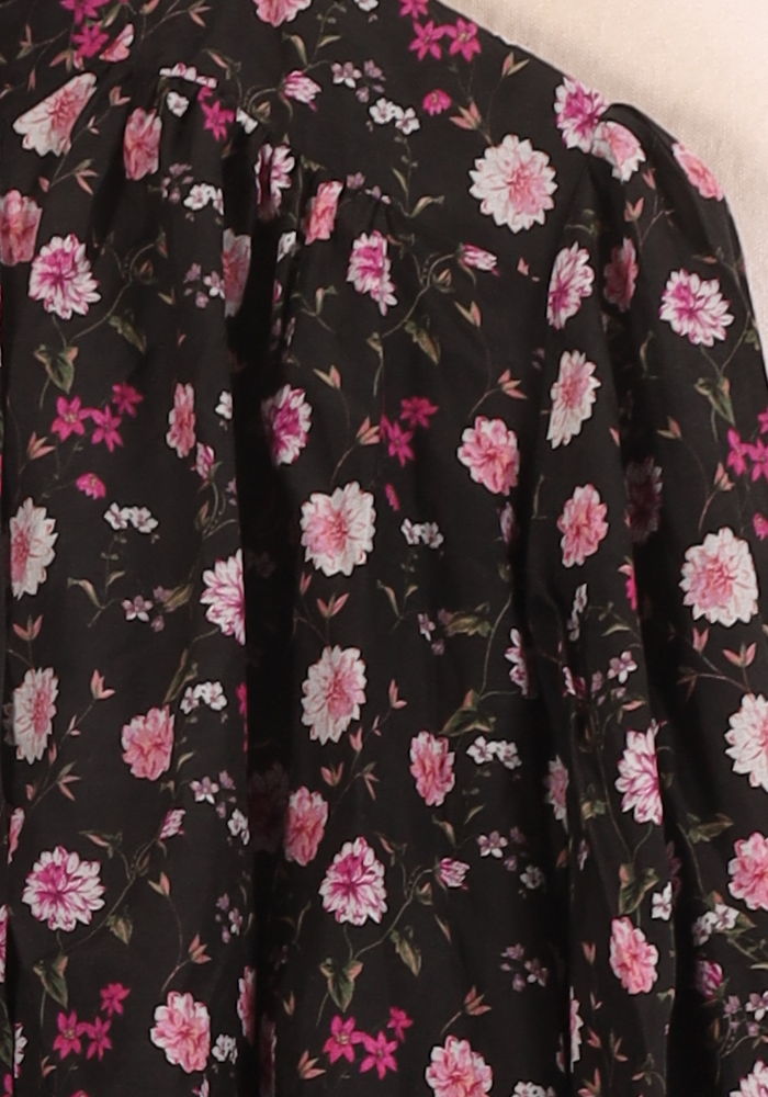 Blouse Noire et Rose - Taille M/38