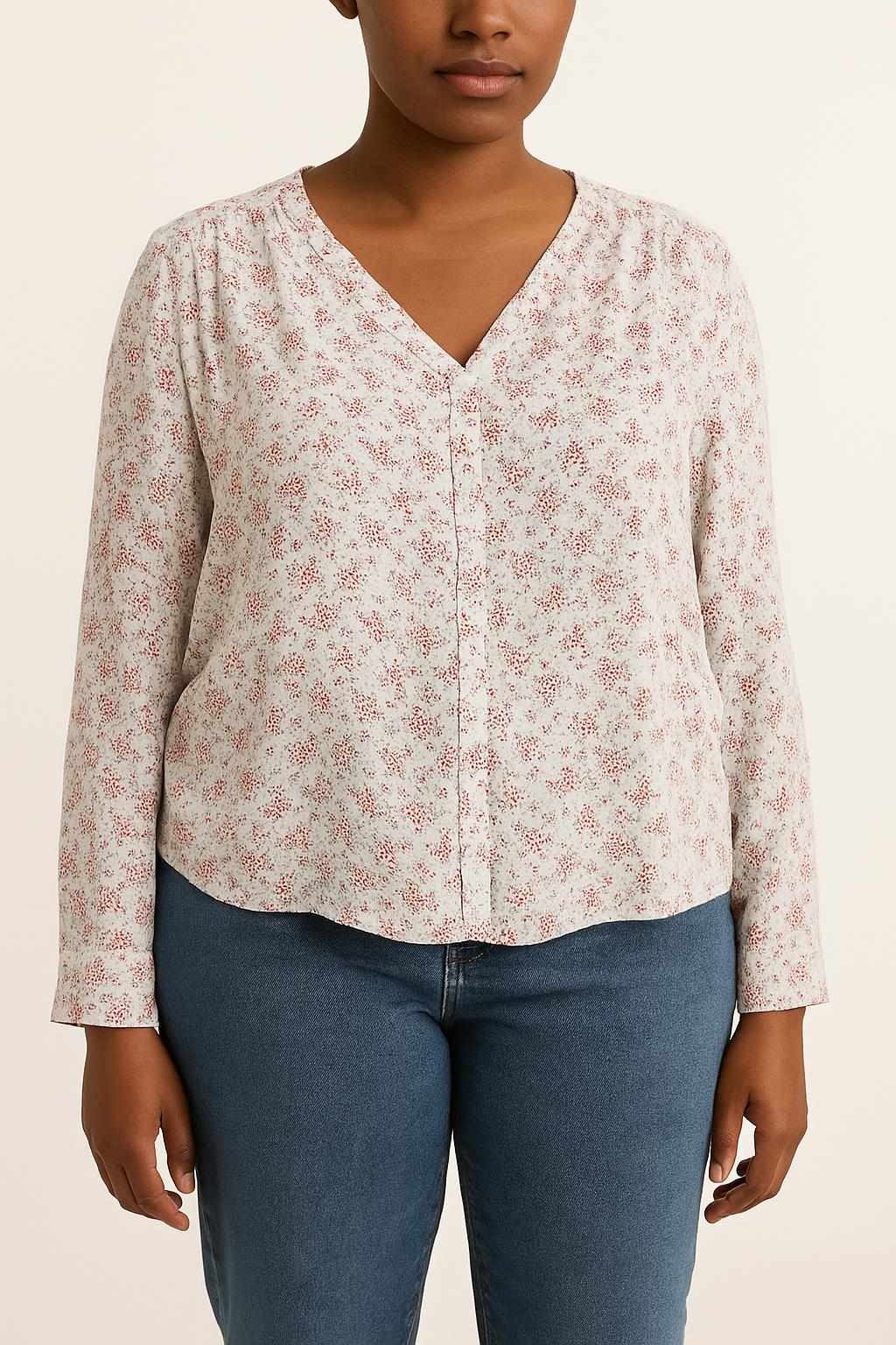 Blouse Blanche et Rouge - Taille XL/42