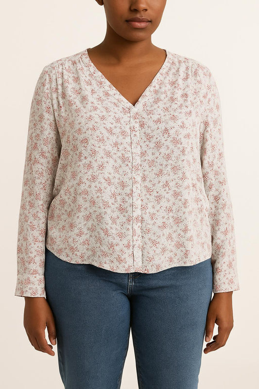 Blouse Blanche et Rouge - Taille XL/42