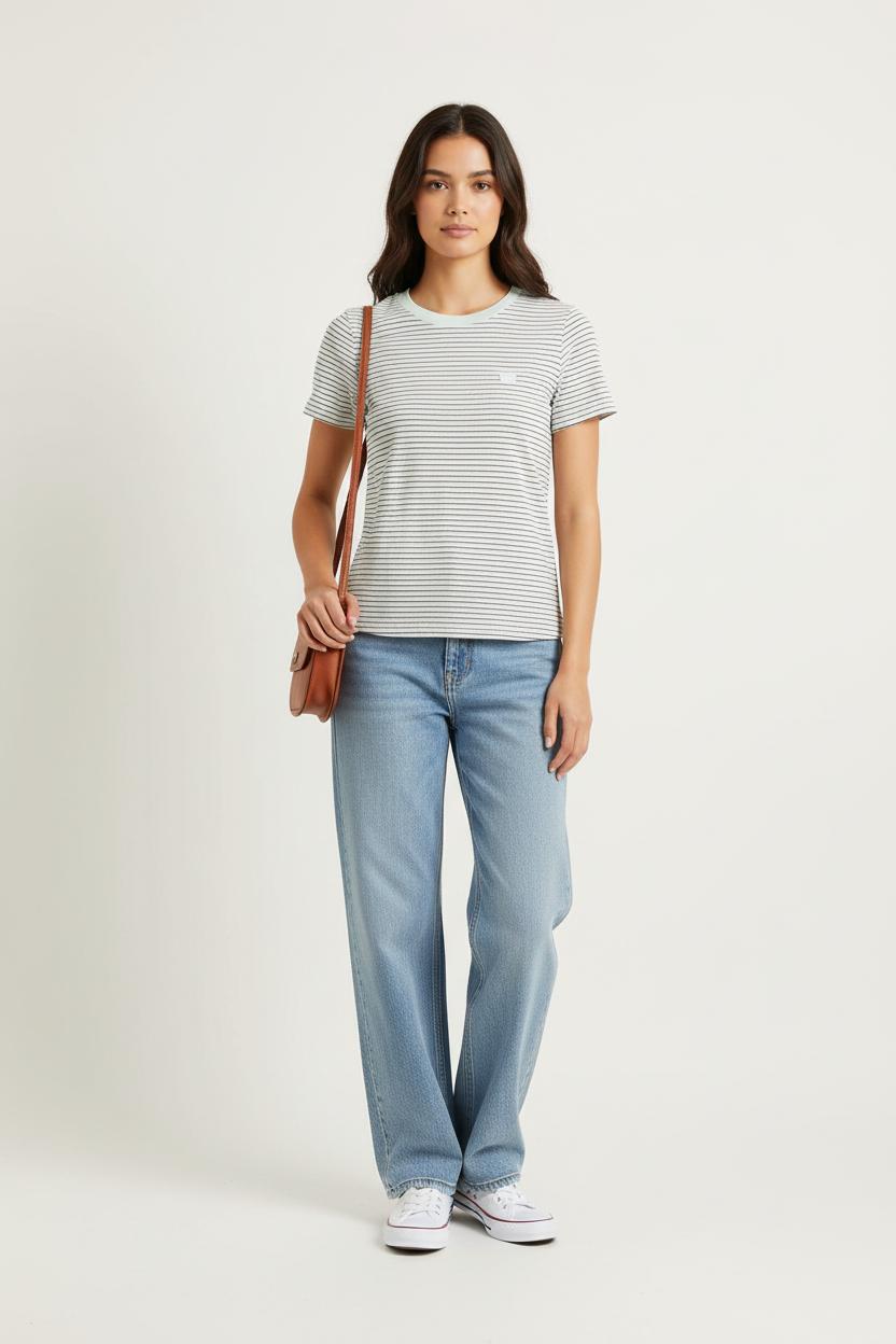 Tee-shirt Rayé Blanc et Noir - Taille M/38