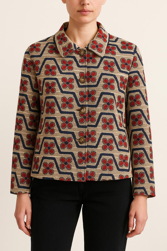 Veste Beige Rouge et Bleu - Taille S/36