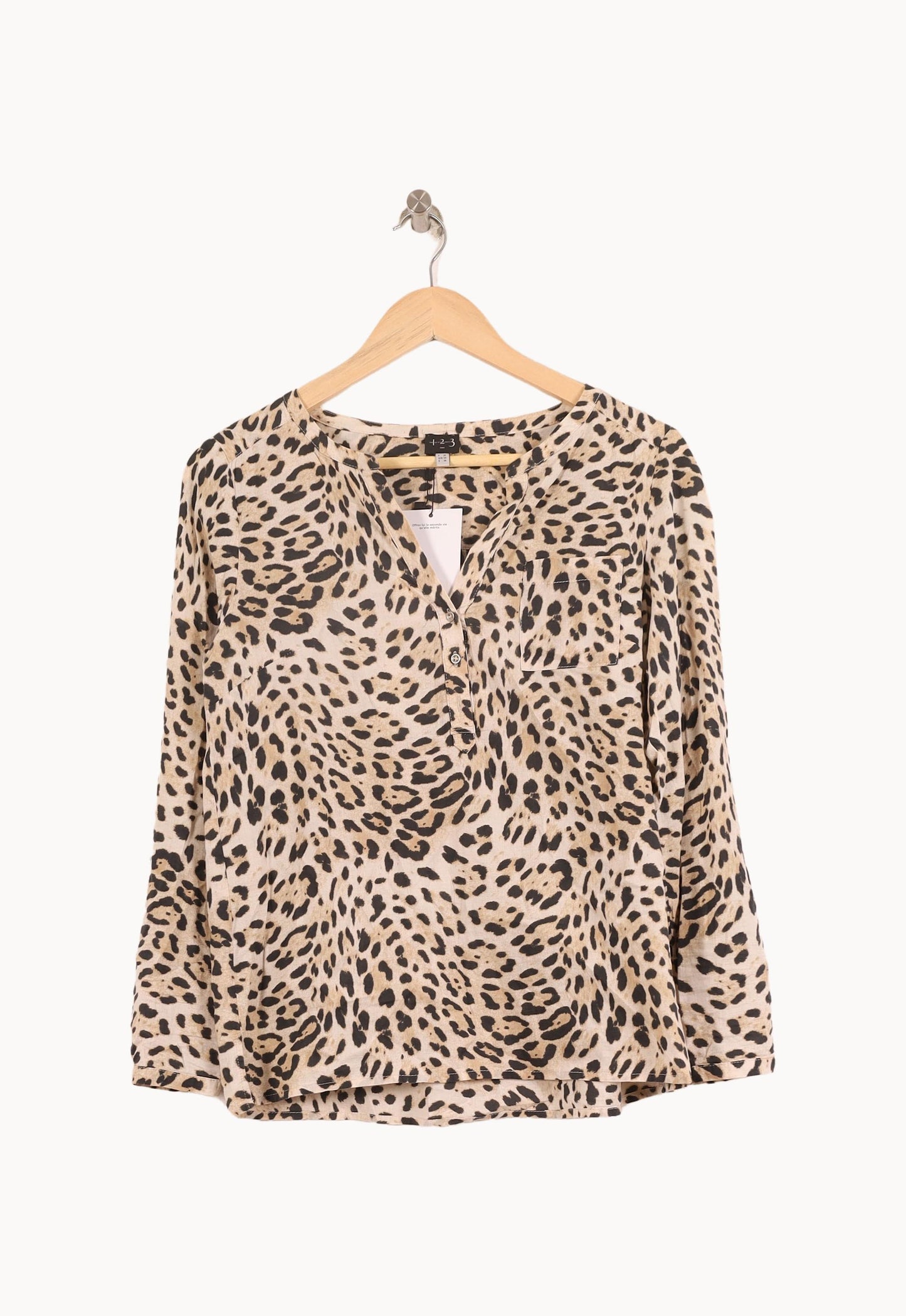 Blouse Léopard Beige et Noir - Taille S/36