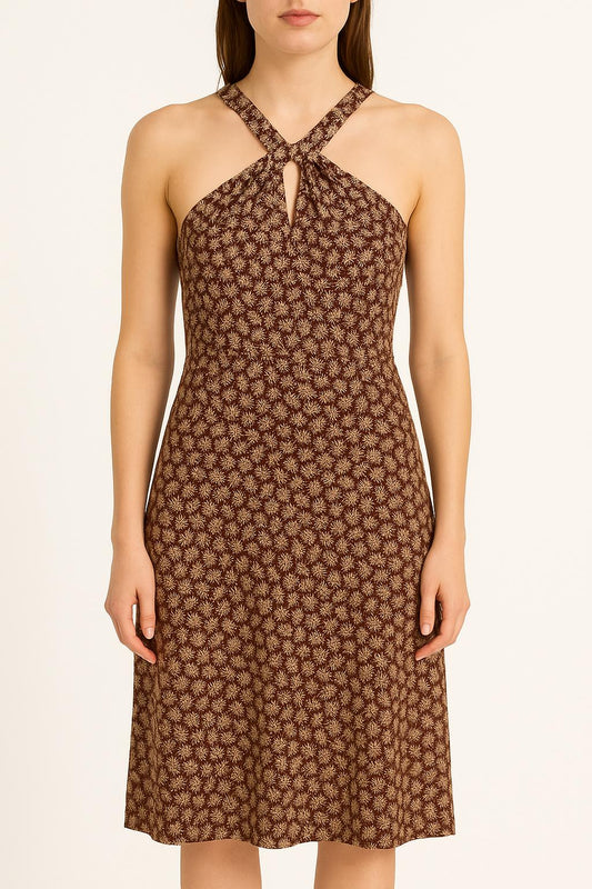 Robe Dos Nu Marron et Beige - Taille S/36