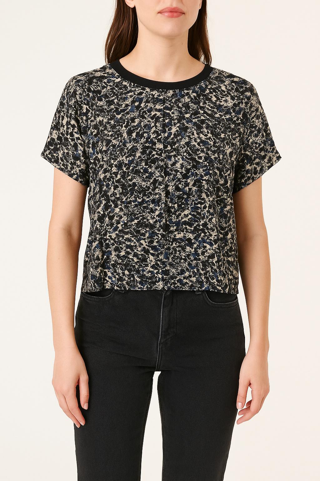 Blouse Noire et Blanche - Taille S/36