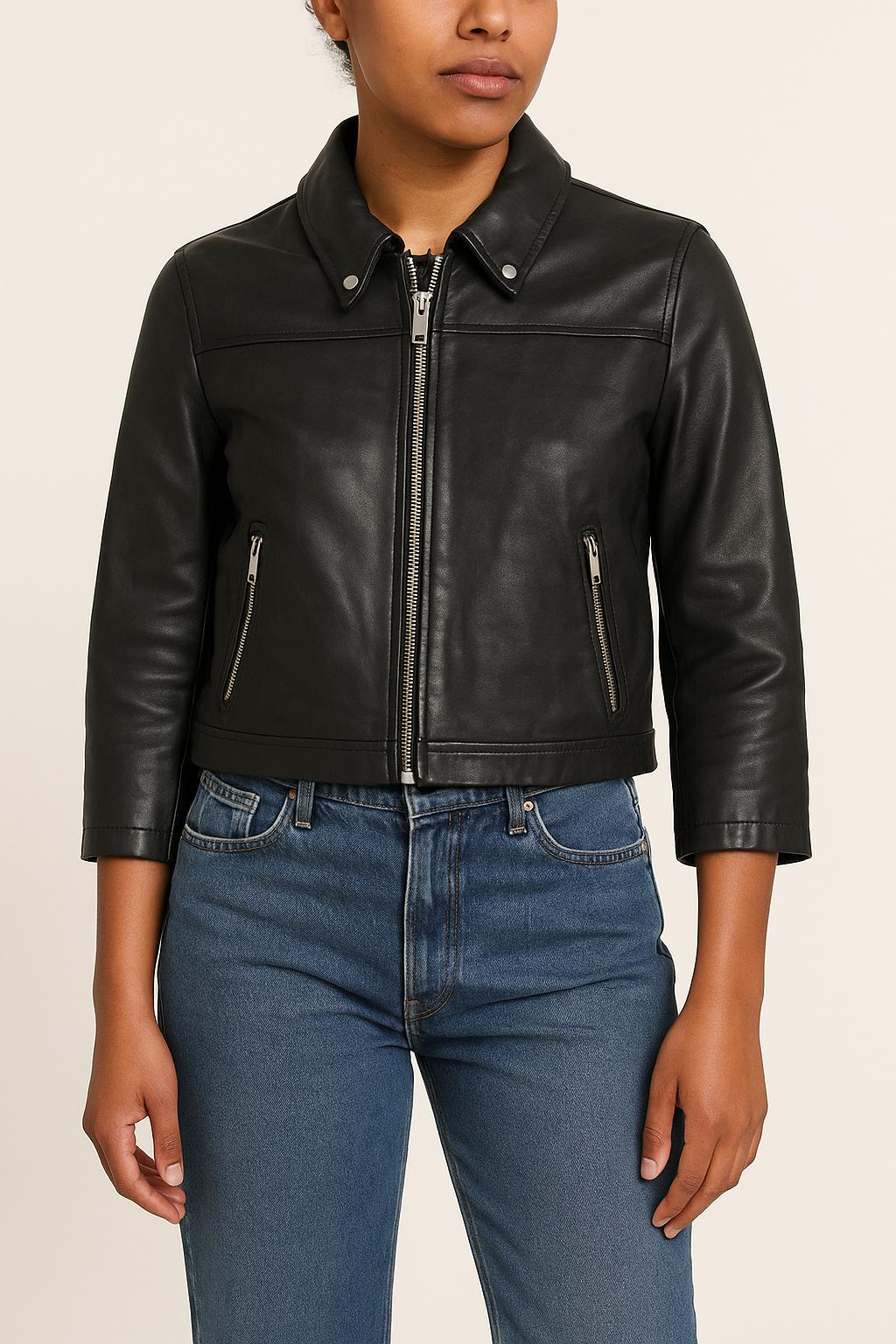 Blouson en Cuir Noir - Taille L/40