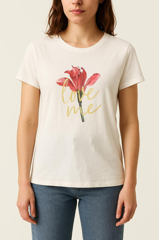 Tee-shirt Manche Courte Beige - Taille T.U.