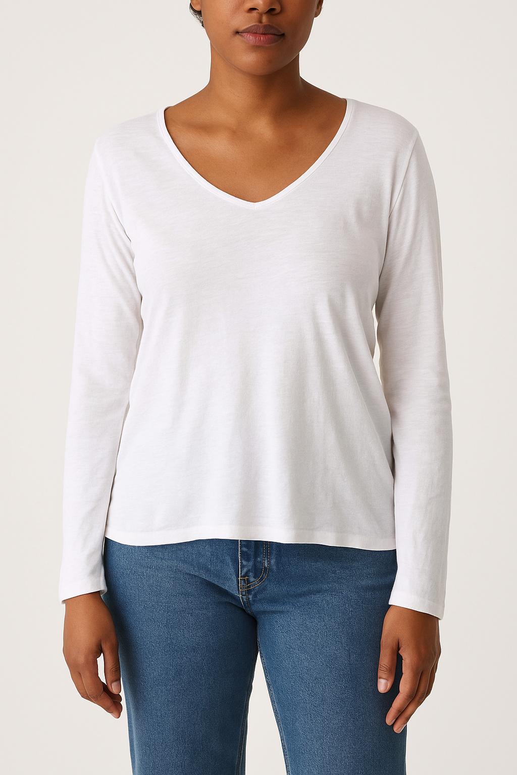 Tee-shirt Manches Longues Blanc - Taille L/40