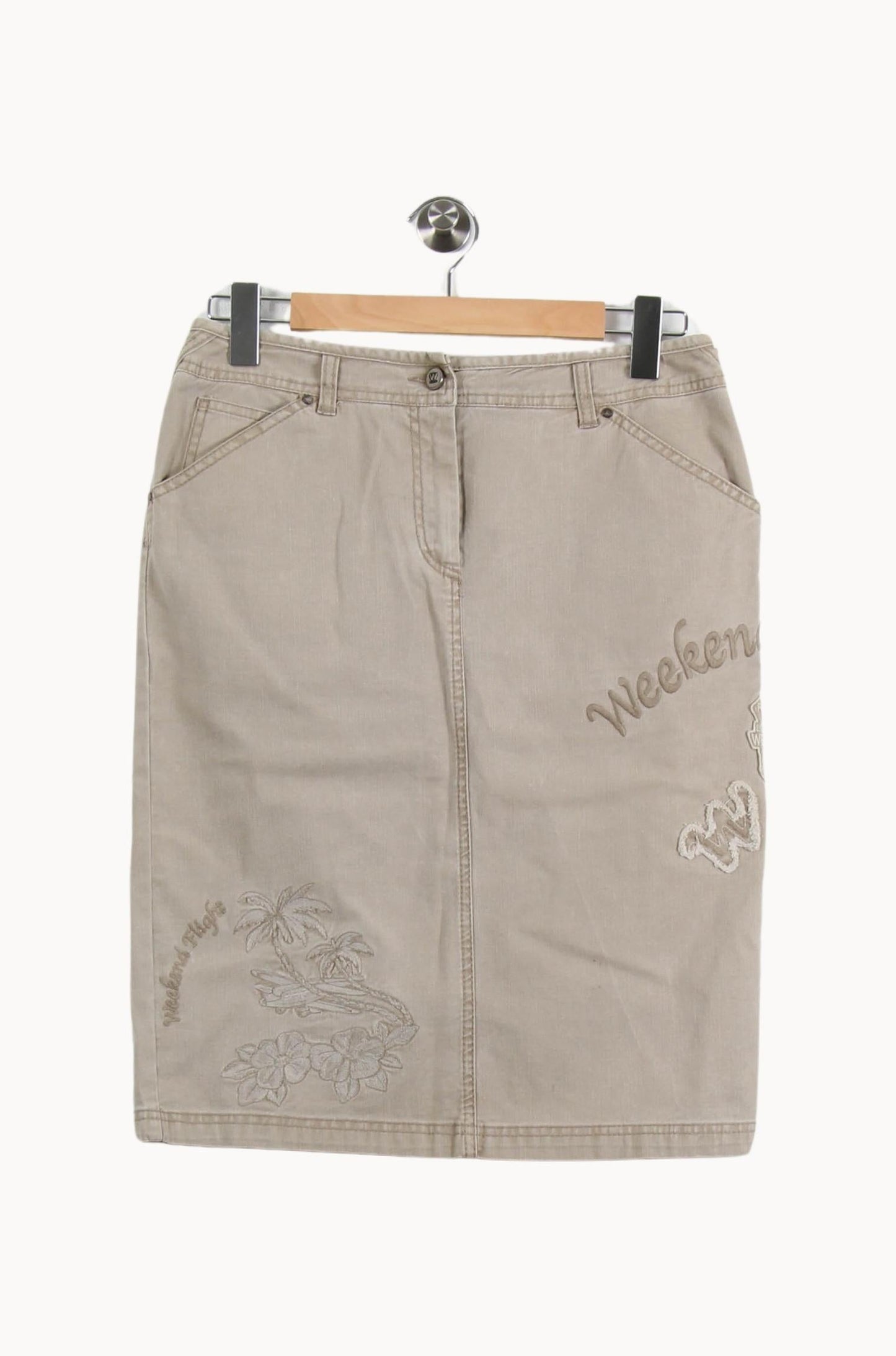 Jupe Droite Beige - Taille L/40