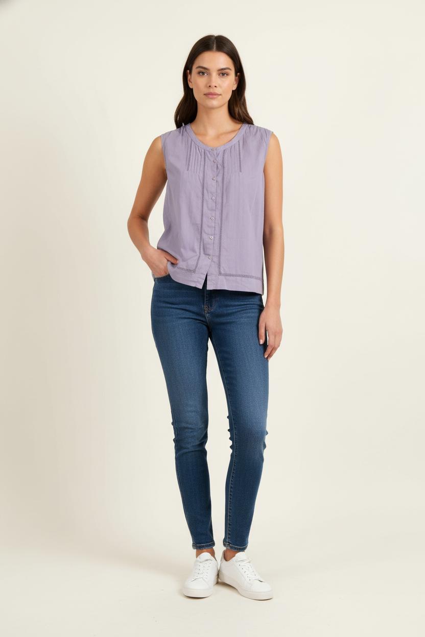 Blouse Sans Manches Violette - Taille S/36