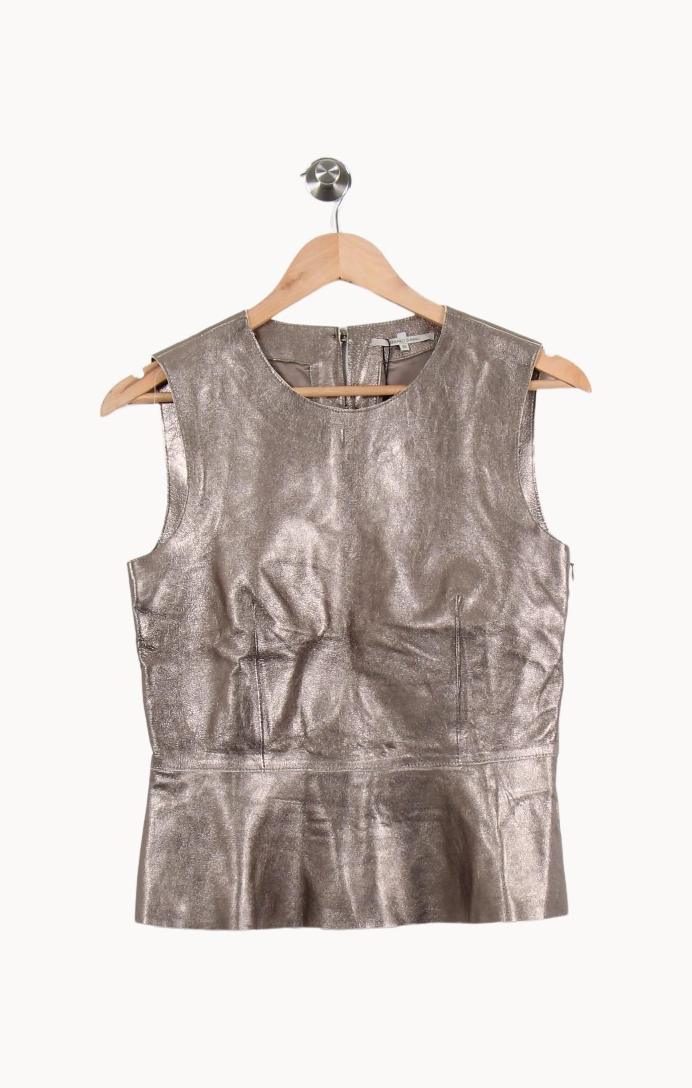 Top Sans Manches Métallisé Beige - Taille S/36