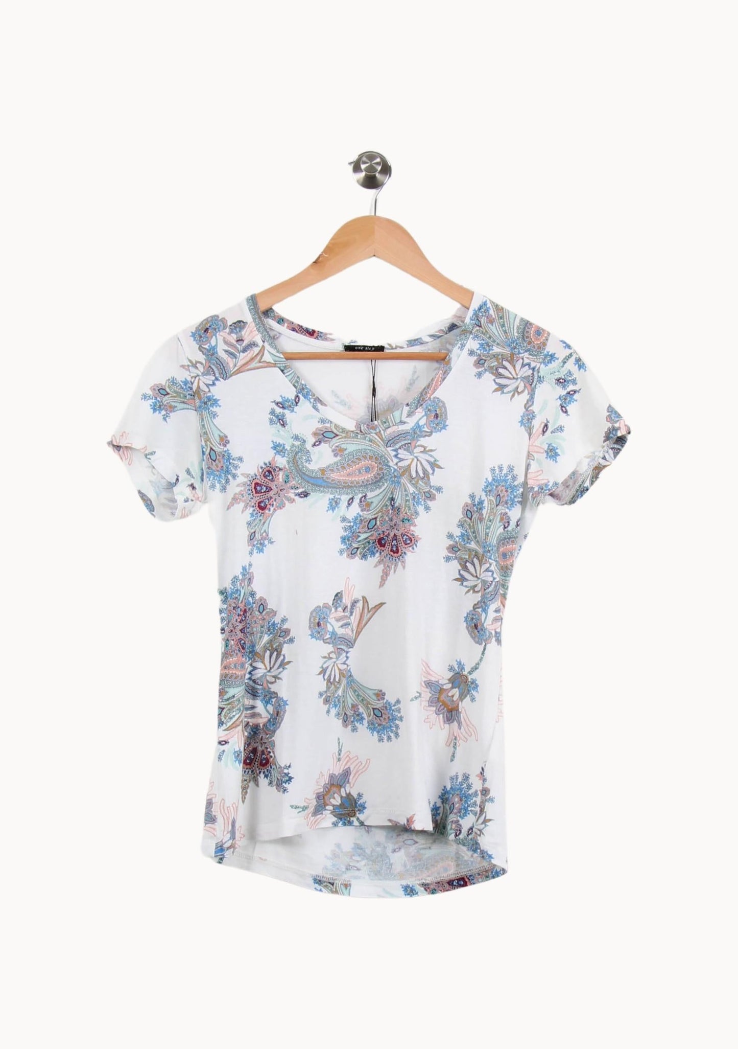 Tee-shirt Blanc et Bleu - Taille S/36