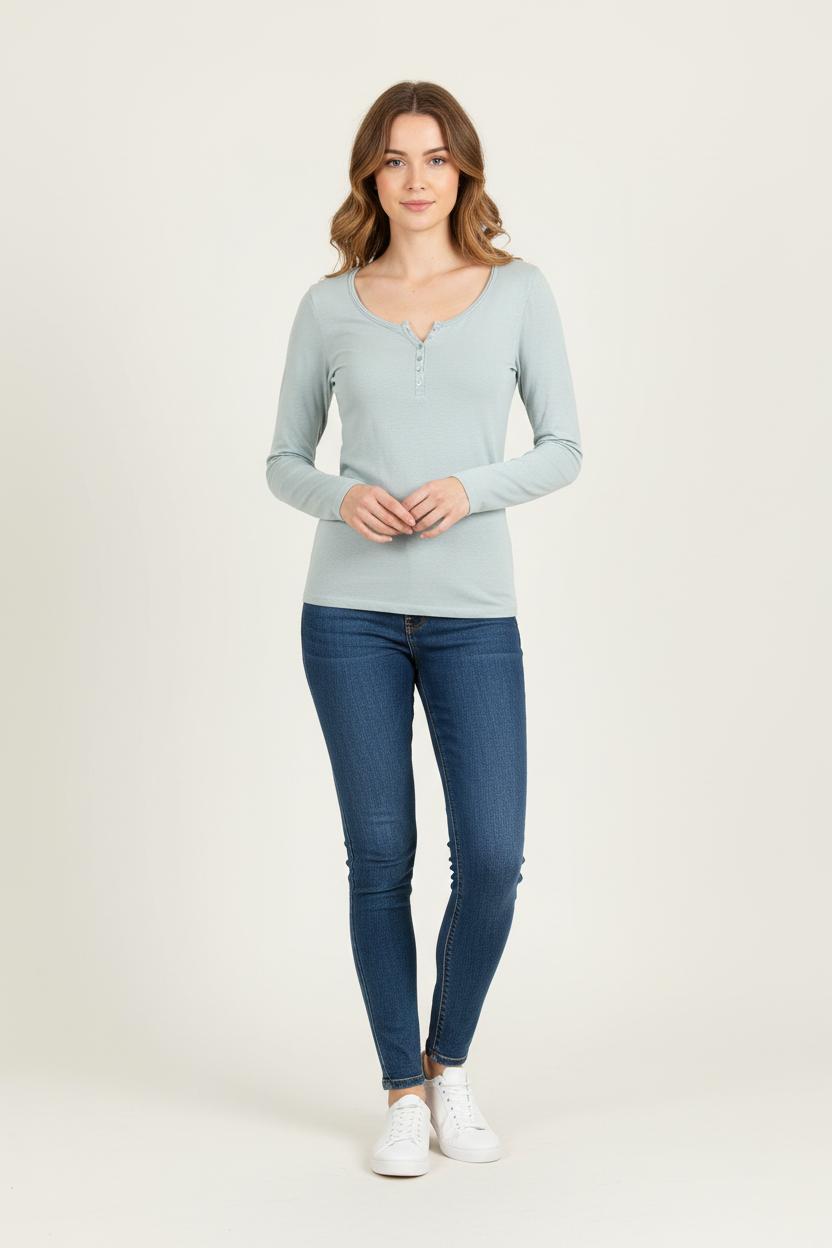 Tee-shirt Manche Longue Vert - Taille S/36