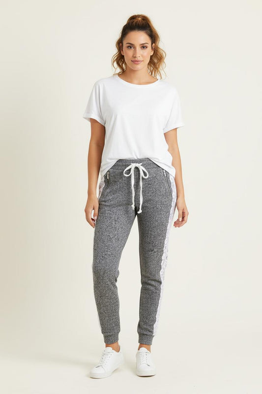 Pantalon De Jogging Gris et Blanc - Taille S/36