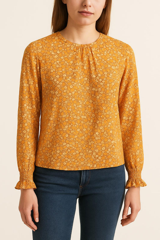 Blouse orange à motifs - Taille S/36