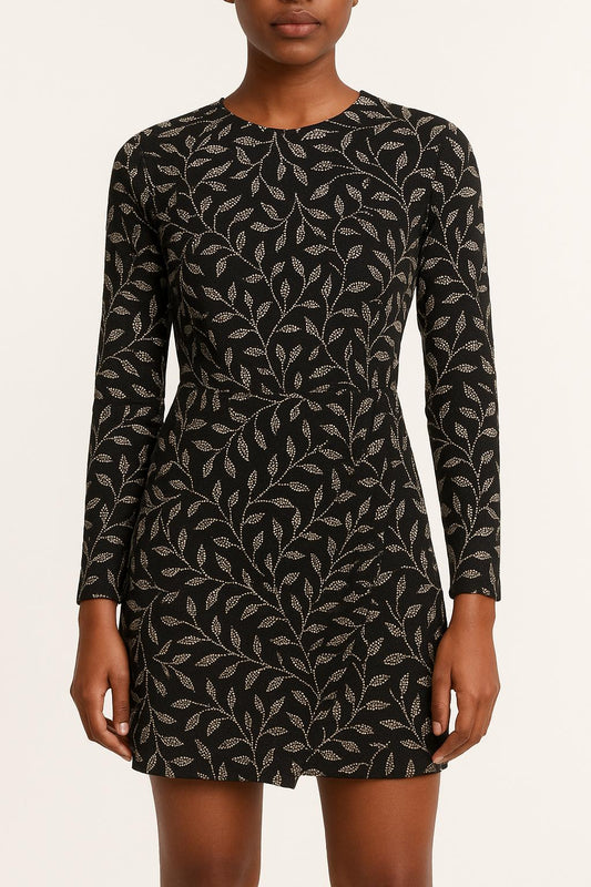 Robe noire à motifs - Taille XS/34