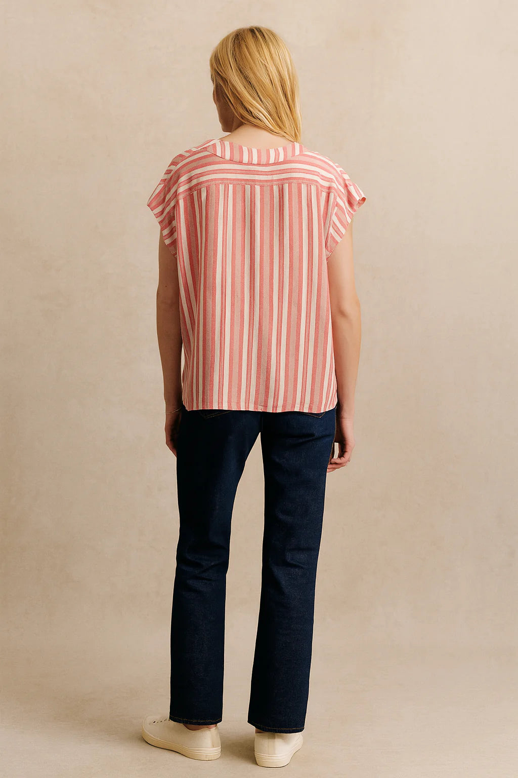 Blouse rayée en viscose fluide