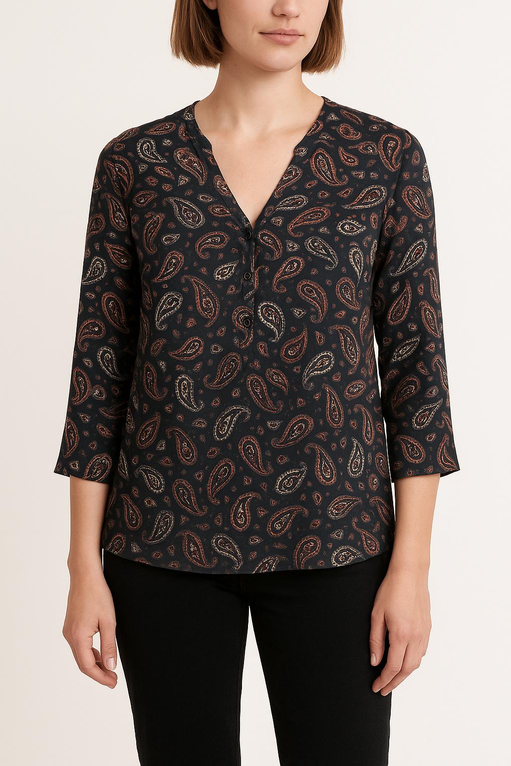 Blouse Bleu et Rouge - Taille S/36