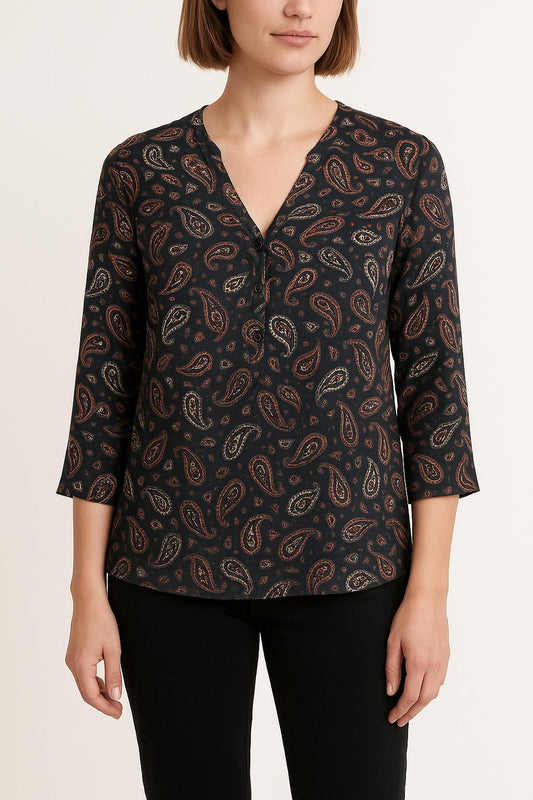 Blouse Bleu et Rouge - Taille S/36